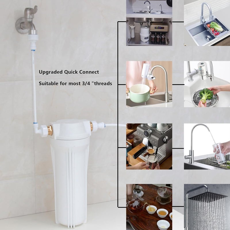 AimatRun 3/4 "internal thread elbow 1/4" outer diameter push in quick connect, reverse osmosis water filter hose double joint, pre purifier, water purifier, water pipe kit, FNPT internal thread plastic adapter - Image 2
